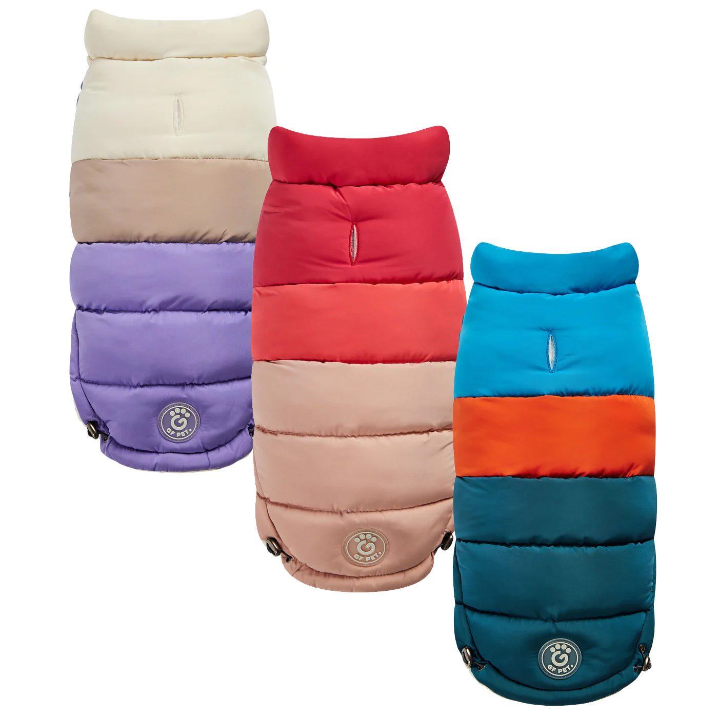 Color Block Dog Puffer Pink Medium (Customer Return)