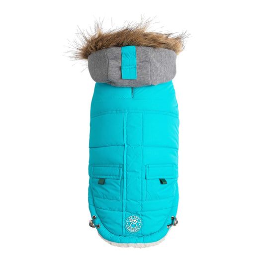 Winter Sailor Dog Parka - Aqua - XL (Customer Return)