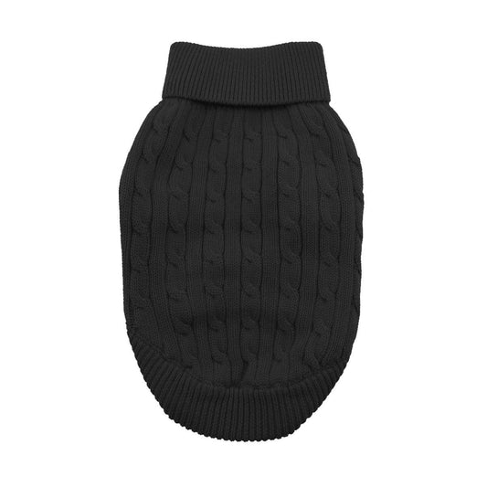 Cable Knit Dog Sweaters - Black (Customer Return) XXX-Large